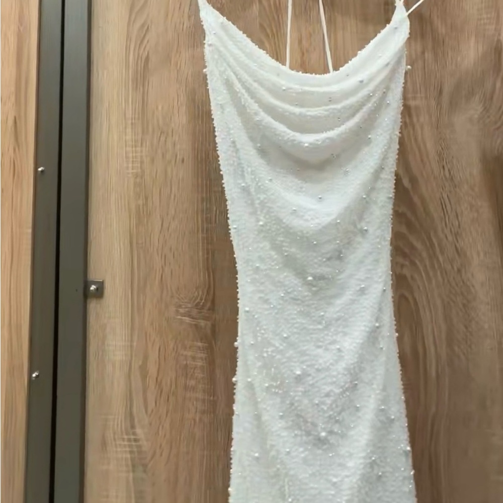 Windsor White Beaded Mini Dress